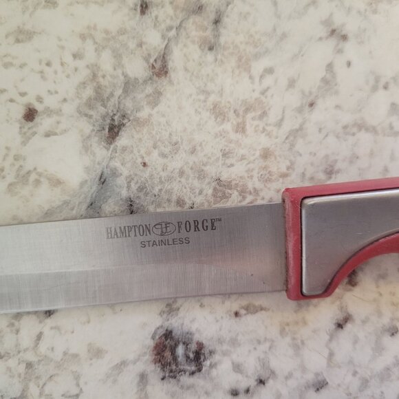 Hampton Forge Stainless Steel Carving Knife With Red & Silver Handle - Picture 2 of 3